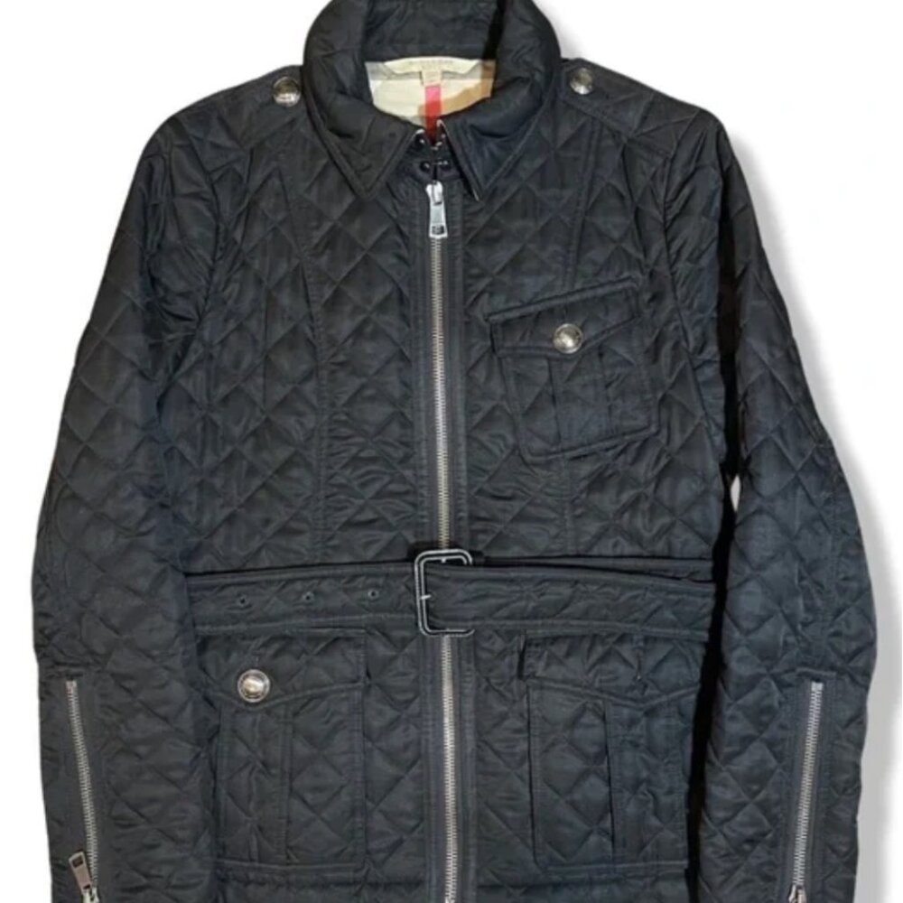 Burberry Brit quilted belted coat jacket